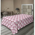 thumbnail image 1 of Abstract Flat Sheet, Hexagonal Forms with Inner Zigzags in Watercolor Style Minimalism Art, Soft Comfortable Top Sheet Decorative Bedding 1 Piece, 6 Sizes, Purple Coral and Pink, by Ambesonne, 1 of 1