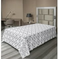 thumbnail image 1 of Abstract Flat Sheet, Minimalistically Arranged Ogee Like Motifs in Symmetrical Composition Pattern, Soft Comfortable Top Sheet Decorative Bedding 1 Piece, 6 Sizes, White and Mauve, by Ambesonne, 1 of 1