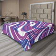 thumbnail image 1 of Ambesonne Abstract Flat Sheet, Abstract Wavy Motifs Art, King Size, White Dark Magenta, 1 of 1