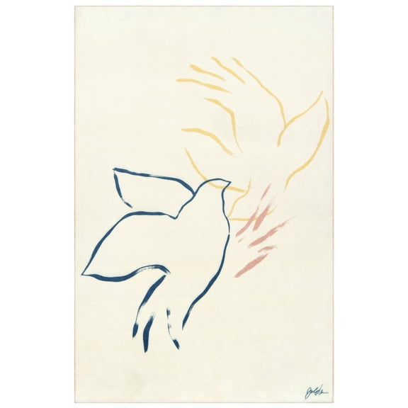 Abstract Flock, 5'x8' Hand Washable Art Area Rug