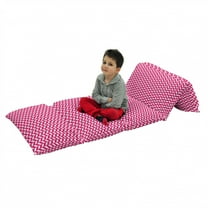 Abstract Floor Pillow Lounger Cover, Candy Surface Style Wavy Lines in Vibrant Pink Tones Yummy Design, Nap Mat Printed Fabric Case for 5 Pillows, 88" x 36", Magenta White, by Ambesonne