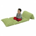 thumbnail image 1 of Abstract Floor Pillow Lounger Cover, Polka Dots and Checkered Pattern Textured Patchwork Simplistic Art, Nap Mat Printed Fabric Case for 5 Pillows, 88" x 27", Lime and Pale Green, by Ambesonne, 1 of 5