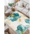 thumbnail image 1 of Abstract Floral Area Rug for Bedroom 2.7x5 Ft White Green Flower Gold Line Retro Petals Super Soft fuzzy Throw Rug Non-Slip Fluffy Plush Indoor Floor Carpet for Living Room Nursery Home Decor, 1 of 8