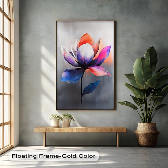 Abstract Floral Art Modern Botanical Uv Print Home Decor Office Wall Art Living Room Decor, Paper Poster Only