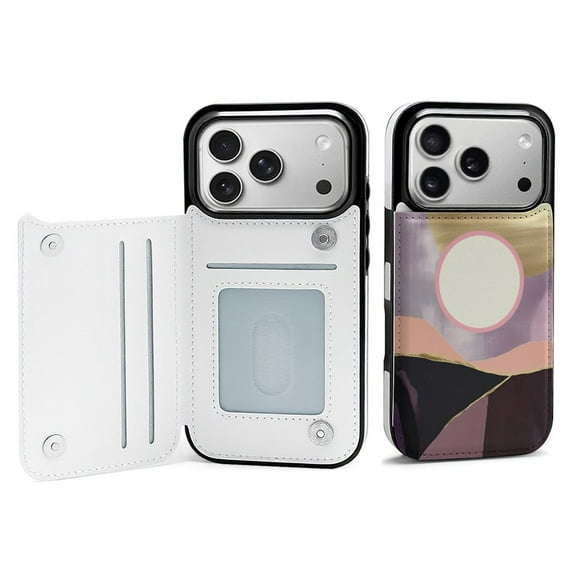 Abstract Floral Art Print Leather Wallet Case for iPhone 12 Pro Max ...