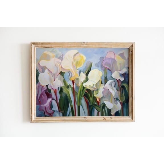 Abstract Floral Calla Lily Over the Bed Soft Wall Decoration, Unframed Paper Poster 8x10in