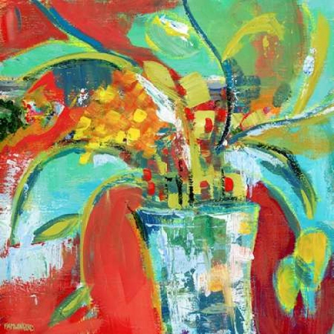 Abstract Floral Canvas Art - Pamela J Wingard (24 x 24)