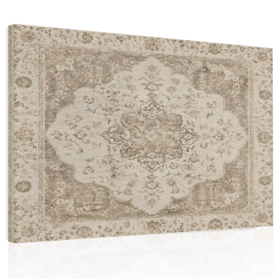 Abstract Floral Canvas Print Wall Art Vintage Traditional Beige Brown Vine Textured Wall Decor Modern Artwork Paintings Pictures for Living Room Stretched and Framed Ready to Hang - 16" x 20"