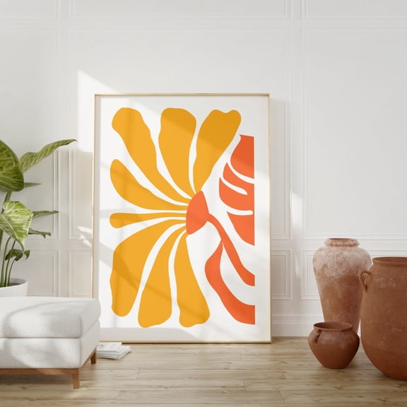 Abstract Floral Danish Pastel Flower Market Wall Art, Unframed Paper Print Size 8x12