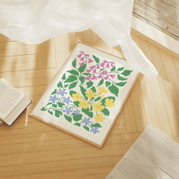 Abstract Floral Design2 Poster Cute Flower Wall Art Trendy Botanical Spring Design2 Poster, Unframed Size 8x12