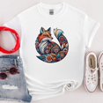 Abstract Floral Fox TShirt, Wildlife Tee, Art Lover Gift