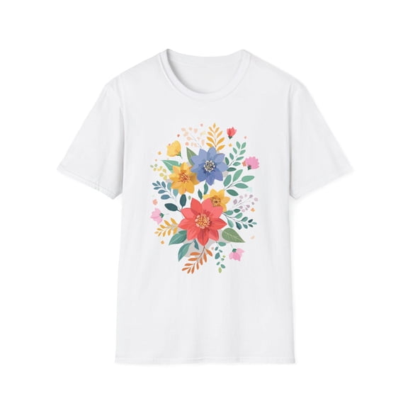 Abstract Floral Graphic Tee: Elegant Botanical Print T-Shirt