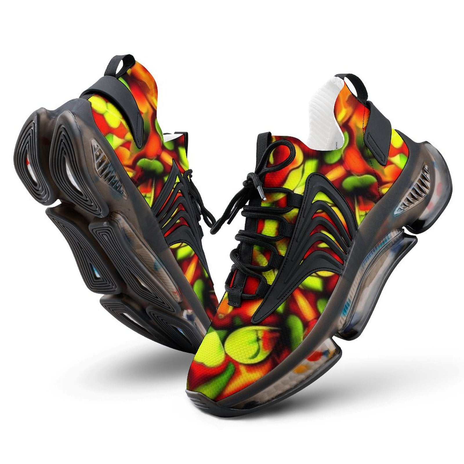 Abstract Floral Kaleidoscope Vibrant Colors Walking Shoes for Men Woman Lightweight Tennis