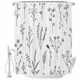 thumbnail image 1 of Abstract Floral Leaf Plant Fabric Shower Curtain Simple Style Washable Shower Curtains for Bathroom, Waterproof Bath Curtain with Hooks Home Decor 36x72in, 1 of 8