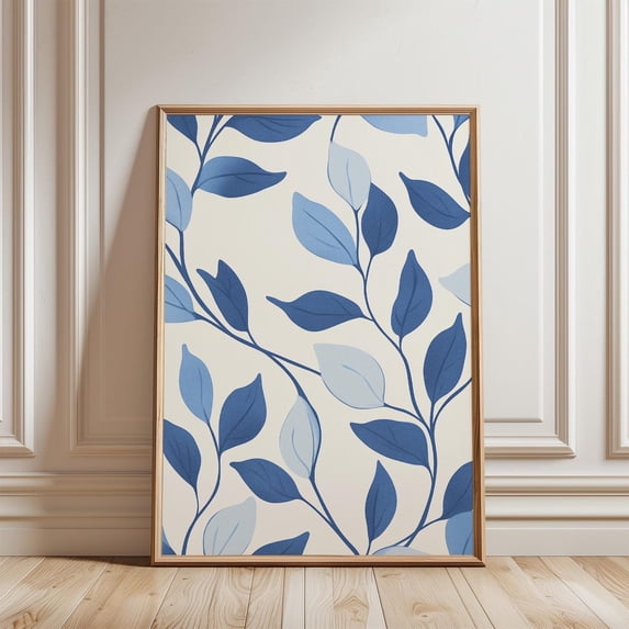 Abstract Floral Leaves Art Print Watercolor Style Clipart Living Room ...