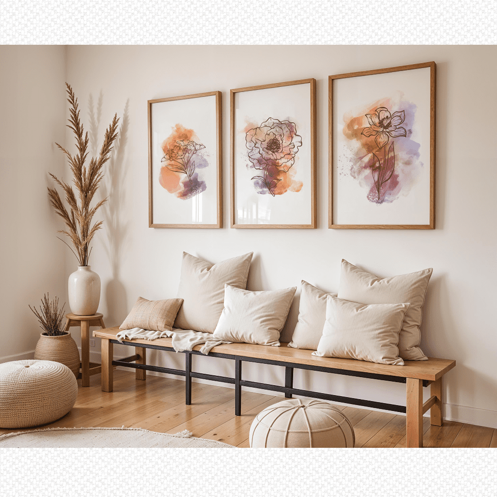Abstract Floral Line Art Minimalist Botanical Boho Poster Prints ...