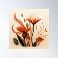 thumbnail image 1 of Abstract Floral Poster Wall Art, Modern Wall Decor For Living Room Bedroom, 17x17 UNFRAMED, 1 of 3