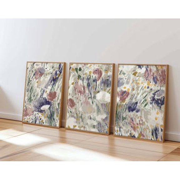 Abstract Floral Print Set, Modern Impressionist Botanical Wall Art, Poster Only
