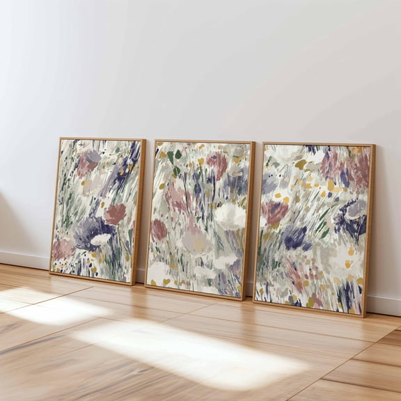 Abstract Floral Print Set Modern Impressionist Botanical Wall Art Set 3
