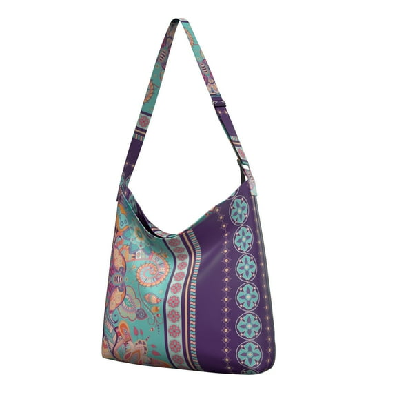 Abstract Floral Sling Tote Bag | Lightweight & Spacious | Multi-Pocket Minimalist Bag for Everyday Use