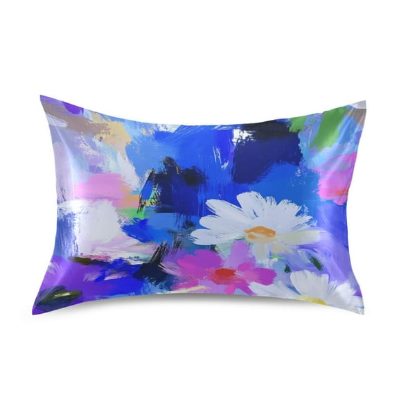 Abstract Floral Strokes Luxury Silky Soft Pillowcase Standard Size Wrinkle Resistant Envelope Closure 20x26in