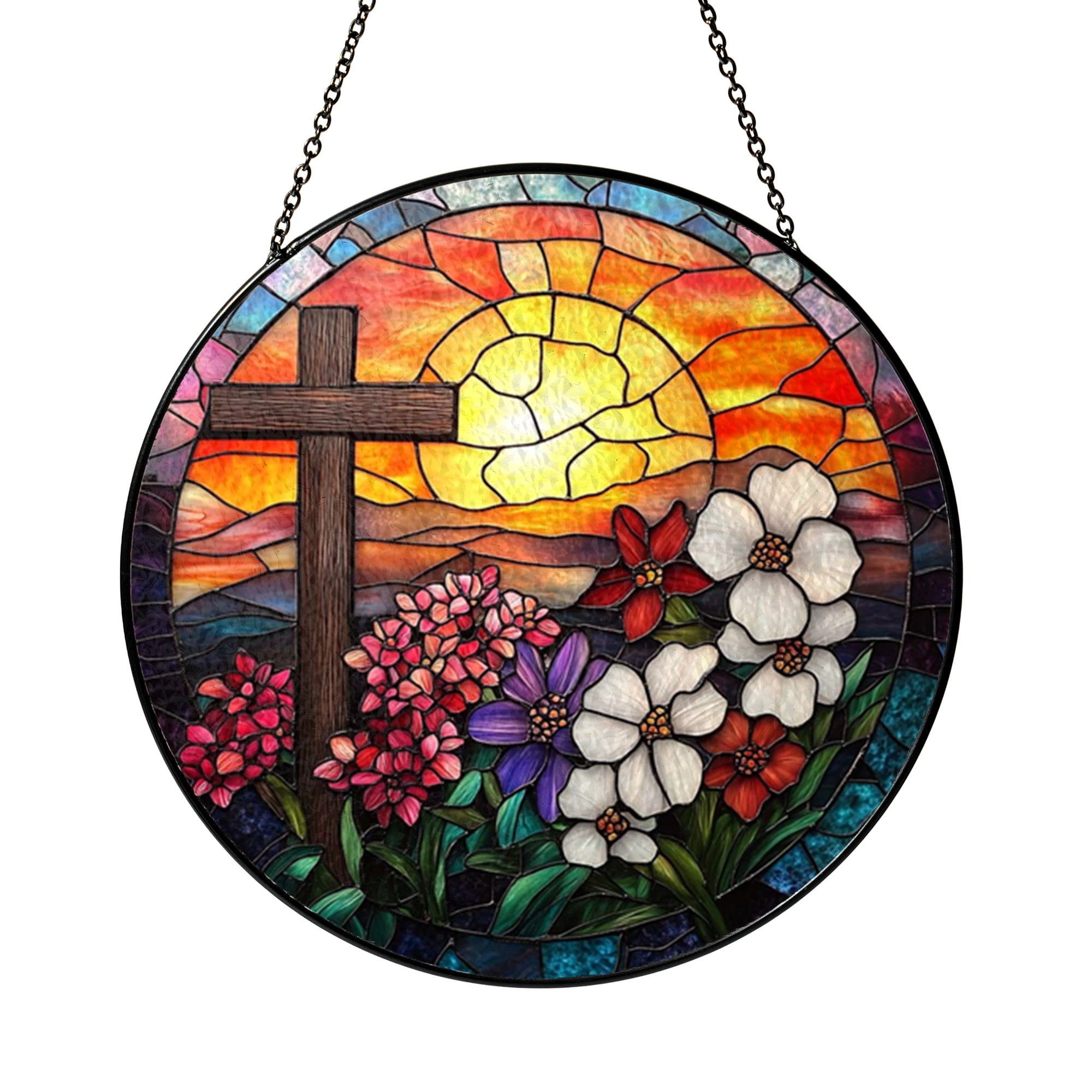 Abstract Floral Sunset Acrylic Window Hanging - Walmart.com