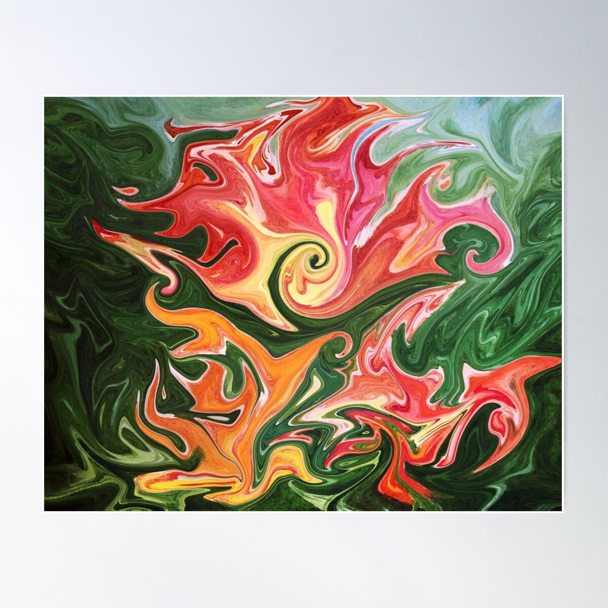 Abstract Floral Twirl By Irina Sztukowski Poster Wall Art, Modern Wall ...