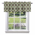 thumbnail image 1 of Abstract Floral Valance Curtain Vintage Turquoise Moroccan Geometric Art Window Valances Rod Pocket Short Curtains Window Treatments for Kitchen Bedroom Bathroom Laundry 42" x 12", 1 of 9
