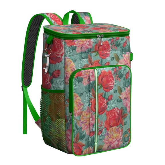 Abstract Floral Watercolor Spring Pattern Backpack Cooler - 20L High Capacity for Parties and Road Trips