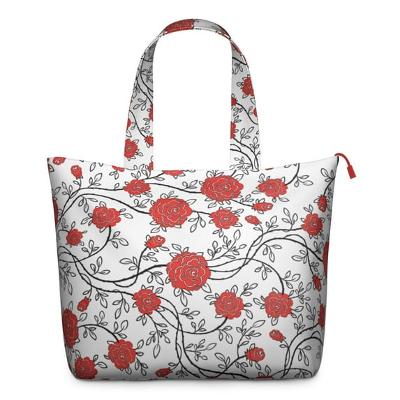 Abstract Floral Watercolor Weekender Bag, Large Capacity Carry-On Tote with Durable Handles for Women Travelers
