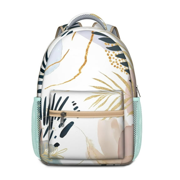 Abstract Floral Waterproof Backpack - Ergonomic & Durable for Teens & Students