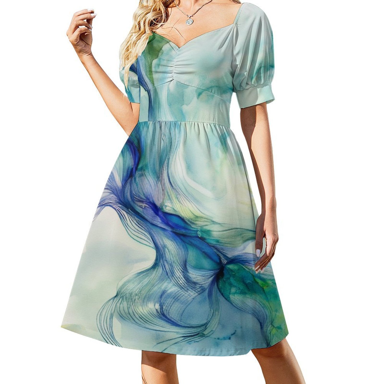 short dress empire waist Navy Embellished Sleeve Color:Blue Daffodil Flower Ball Gown Prom Dresses Dresses_Slit
