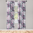 thumbnail image 1 of Abstract Floral Window Curtains, Fantasy Themed Flowers Boho Scene with Pastel Colors Print, Lightweight Decor 2-Panel Set with Rod Pocket, Pair of - 28"x84", Dark Fuchsia and Pale Pink, by Ambesonne, 1 of 3
