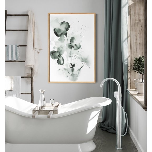 Abstract Florals Fine Art Print Botanical Print Green Grey Neutral Nature Wall Print