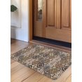 thumbnail image 1 of Abstract Flower,Door Mat&nbsp;Indoor Outdoor Entrance,Non Slip Small Rug for Kitchen Bathroom Entryway Rug,Oriental Bohemia Brown Geometric Leaves Washable Doormat Floor Mat 16x24 Inch, 1 of 8
