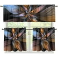thumbnail image 1 of Abstract Flower Kitchen Curtains and Valances Set 24 Inches Long, Rod Pocket Short Tier Curtain, 3 Pieces Rod Pocket Tier Curtains Window Treatment, 1 of 5
