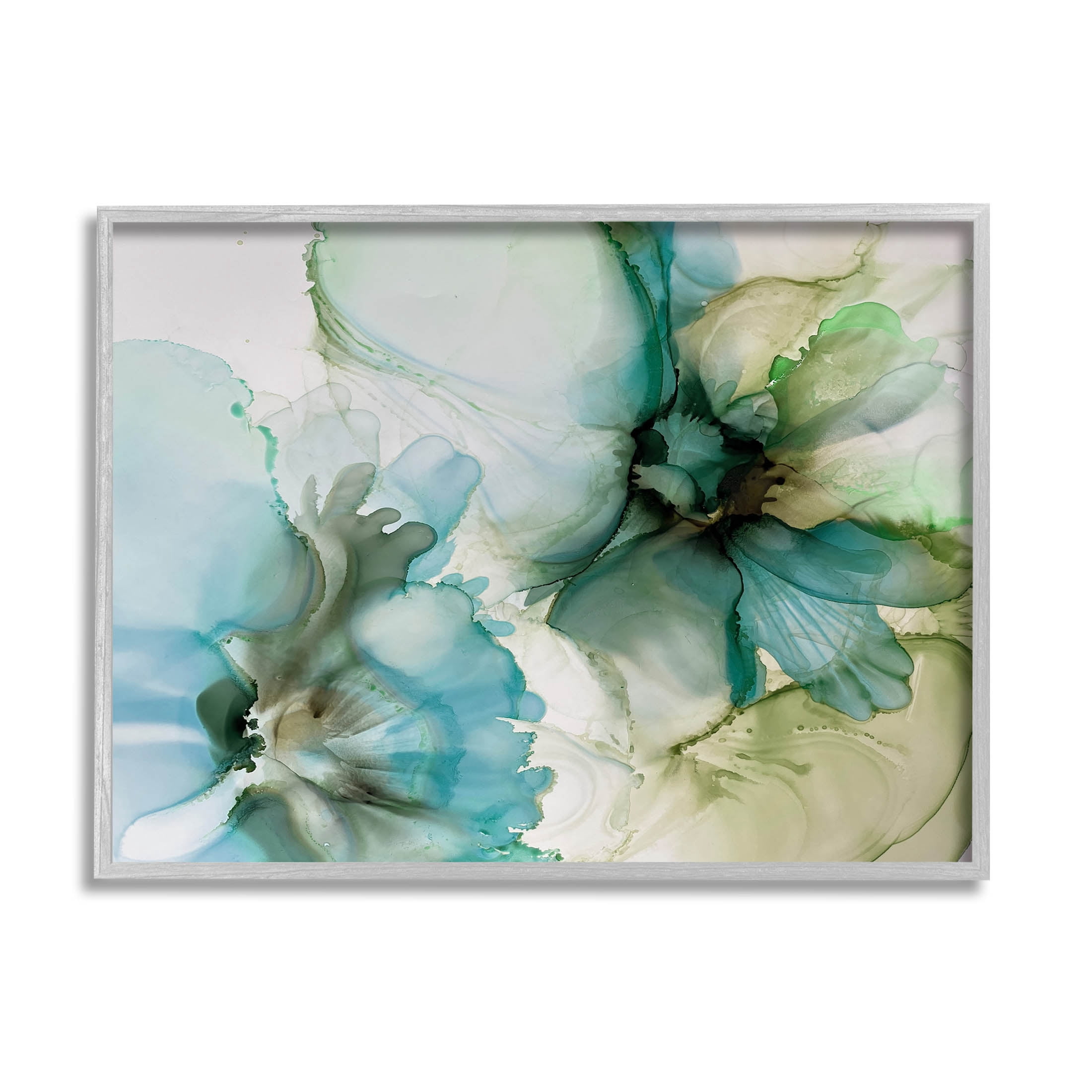 Abstract Flower Petals Blooming Abstract Graphic Art Gray Framed Art Print Wall Art
