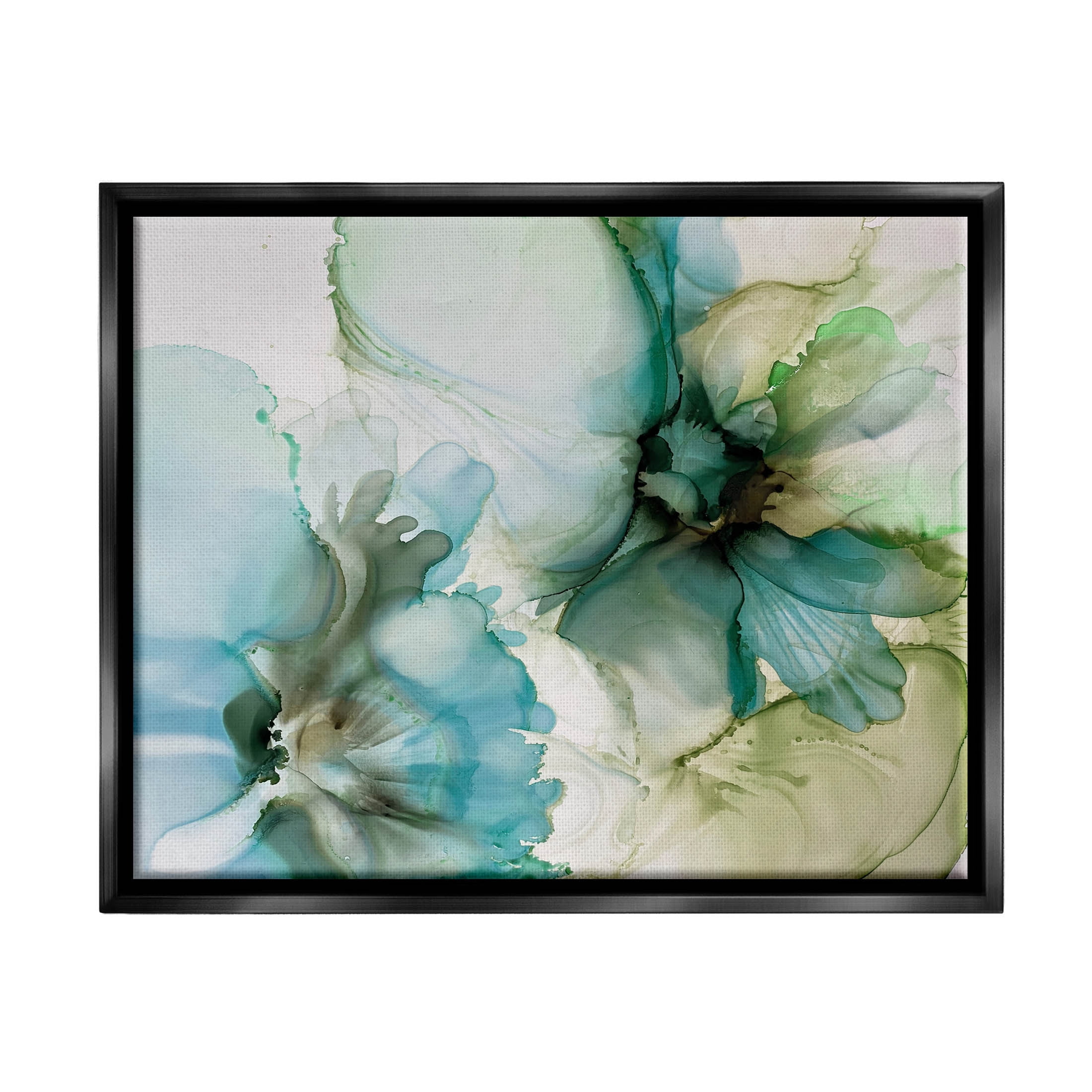Abstract Flower Petals Blooming Abstract Graphic Art Jet Black Framed Art Print Wall Art