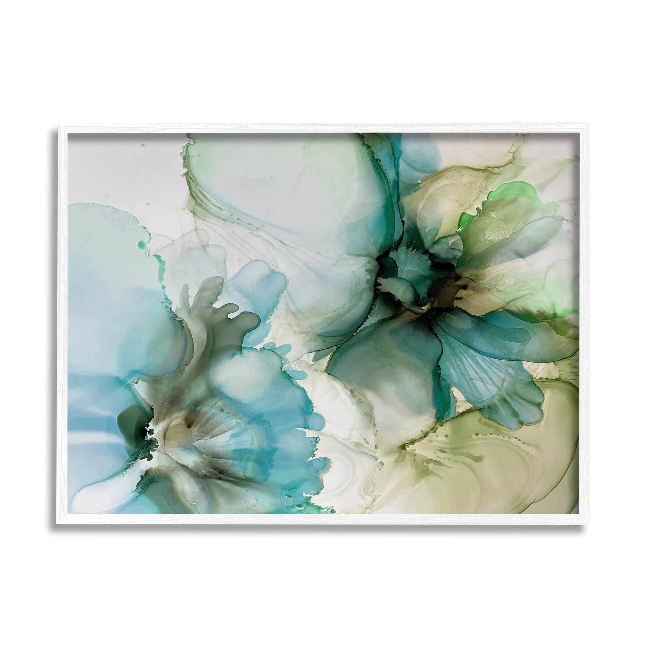 Abstract Flower Petals Blooming Abstract Graphic Art White Framed Art Print Wall Art