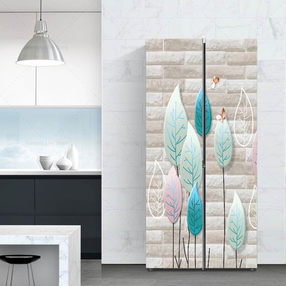 Abstract Flower Seaside Fridge Wallpaper Stickers Waterproof PVC ...