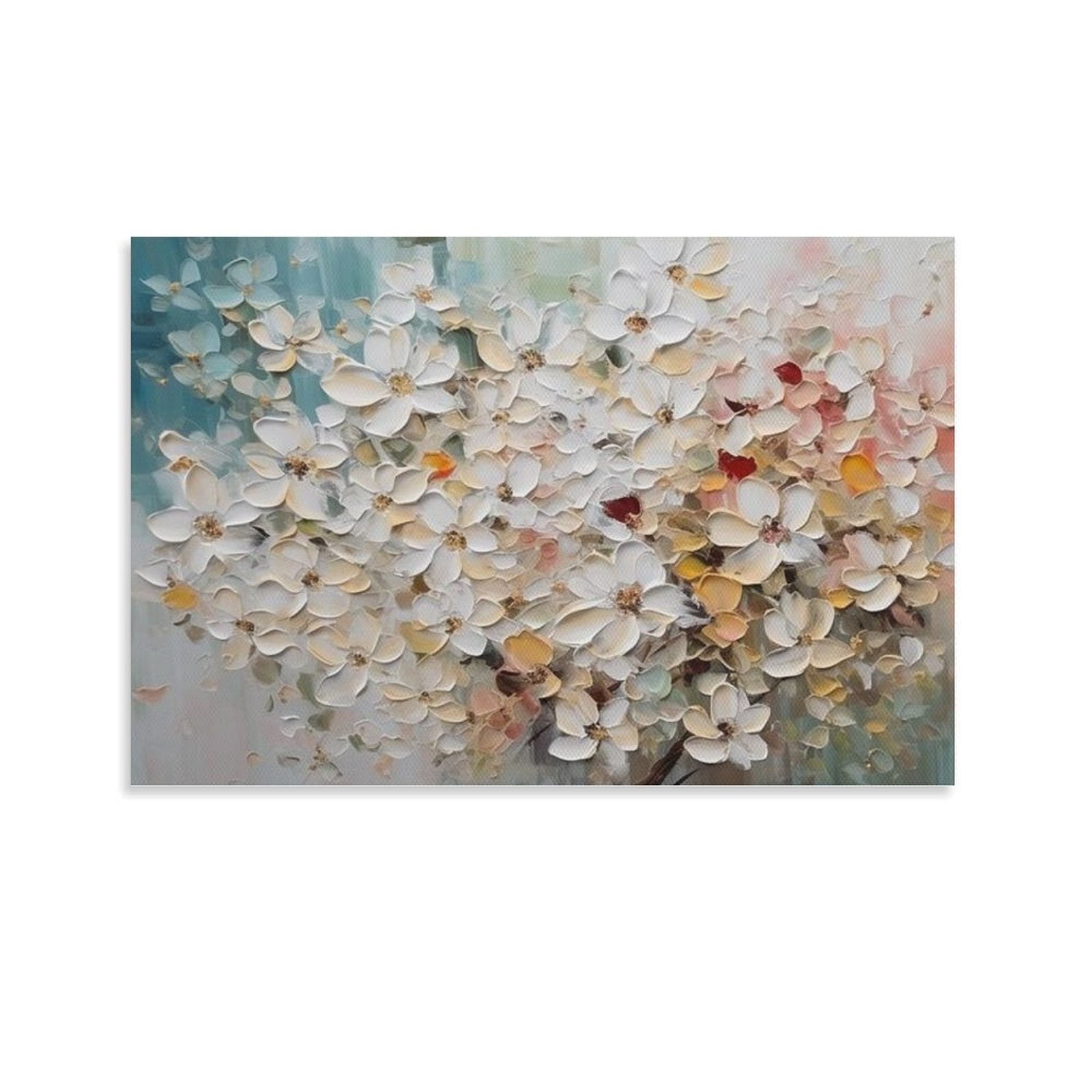 Abstract Flower Texture Wall Art Blooming Flower Painting Modern Living