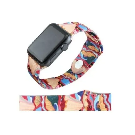 Abstract Flower Watch Strap Floral Silicone Replacement Wrist Band