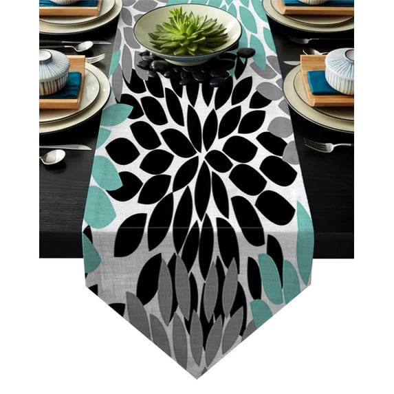 Abstract Flower Yellow Modern Table Runner For Wedding Party Chirstmas Cake Floral Tablecloth Home Decoration