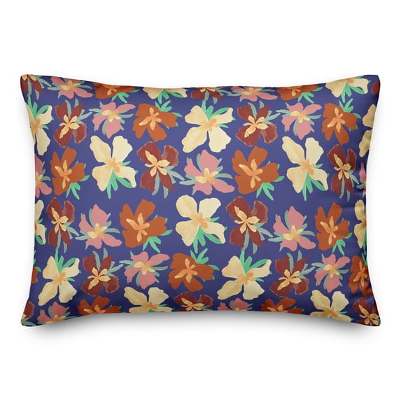 Abstract Flowers 14x20 Spun Poly Pillow