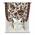thumbnail image 1 of Abstract Flowers Balloon Curtains for Living Room/French Door, Modern Geometric Chic Red Green Striped Tie Up Curtains 63 Inch Length Energy Saving Kitchen Curtains Shades for Windows 42"x63", 1 of 8