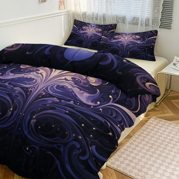 Abstract Flowers Bedding Sets Twin Duvet Cover 3 Piece Cute Bed Set for Boys Girls Kid