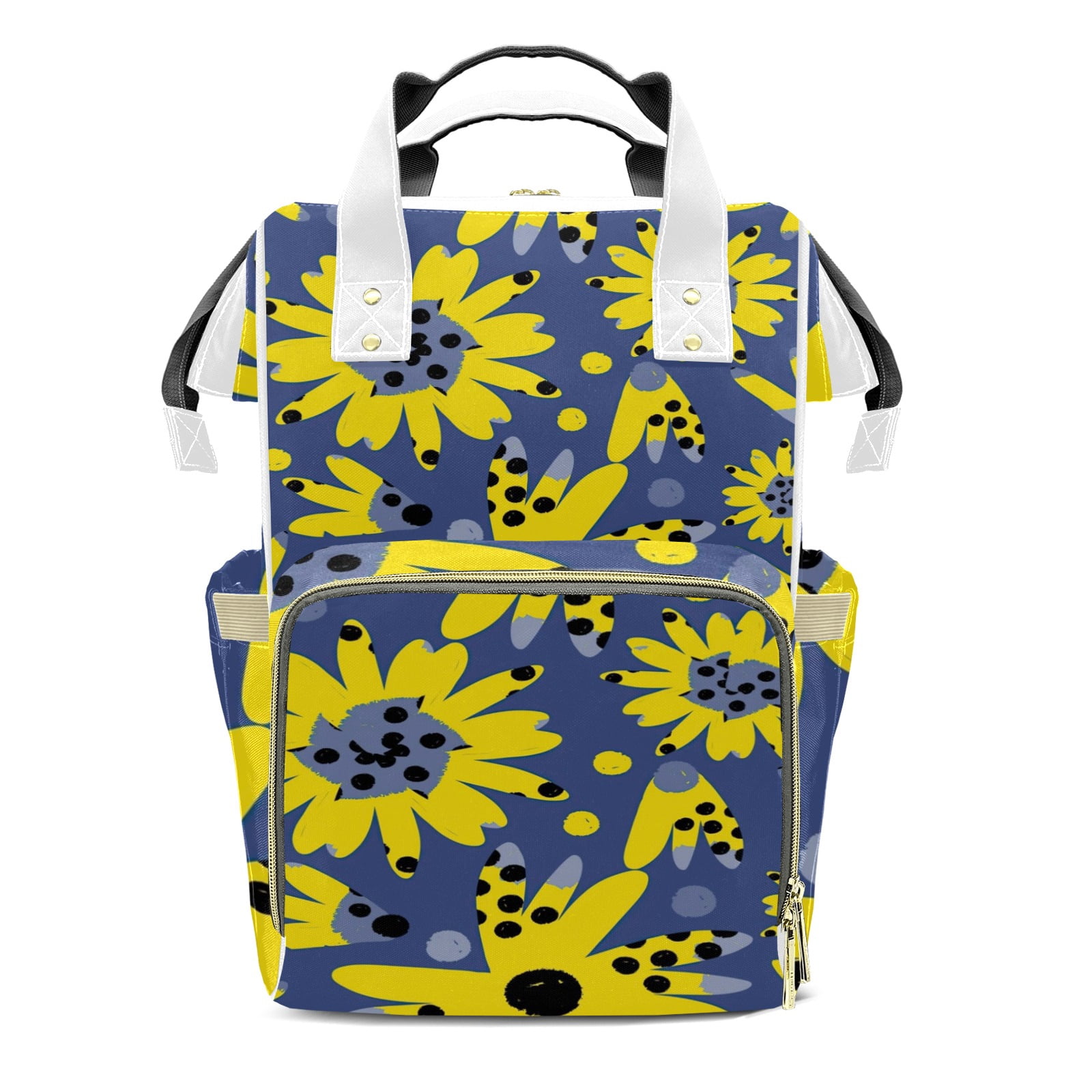 Abstract Flowers Diaper Backpack ? Large Capacity, Insulated Baby Bottle Pocket, Multifunctional Mommy Bag for Boys & Girls