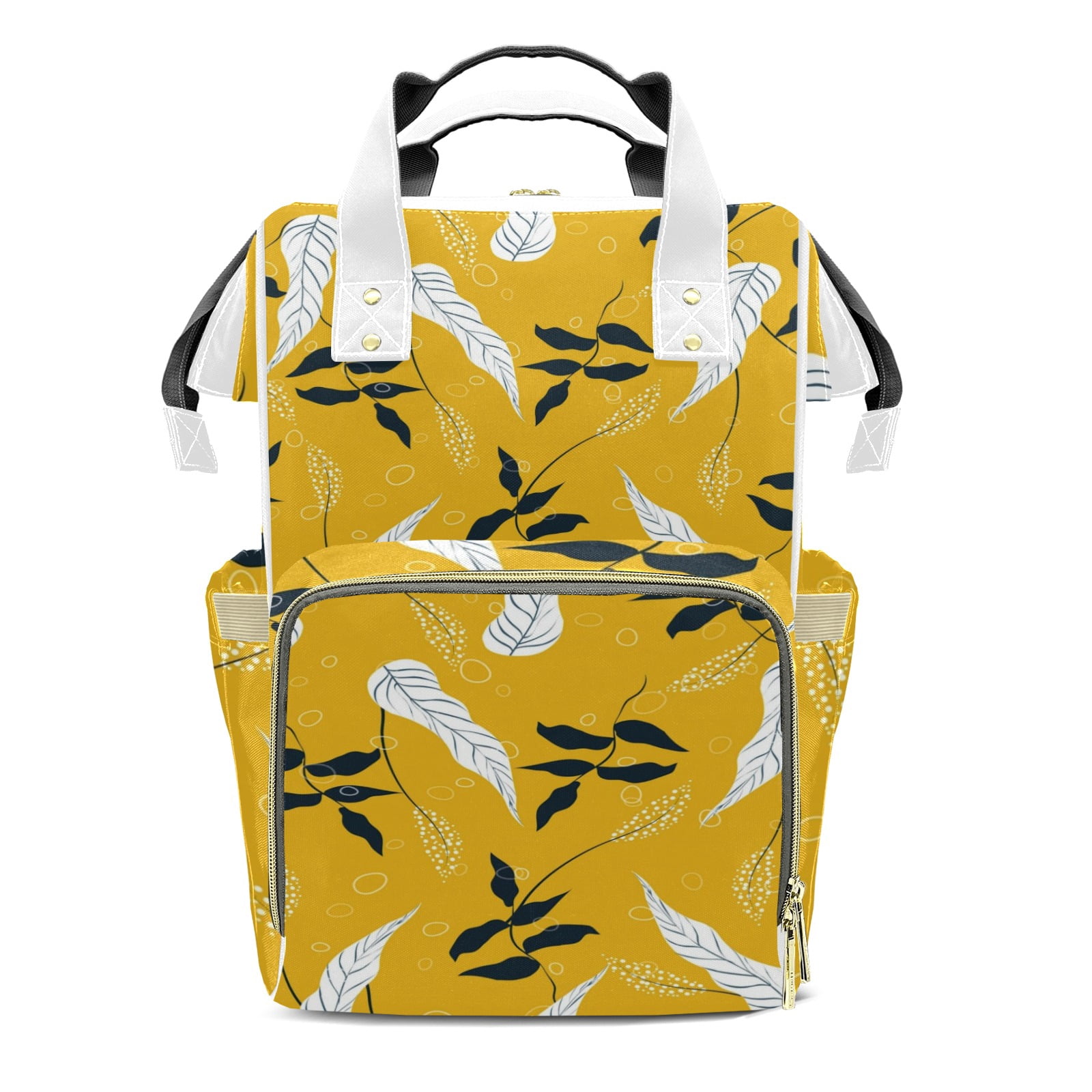 Abstract Flowers Diaper Backpack – Large Capacity, Insulated Baby Bottle Pocket, Multifunctional Mommy Bag for Boys & Girls