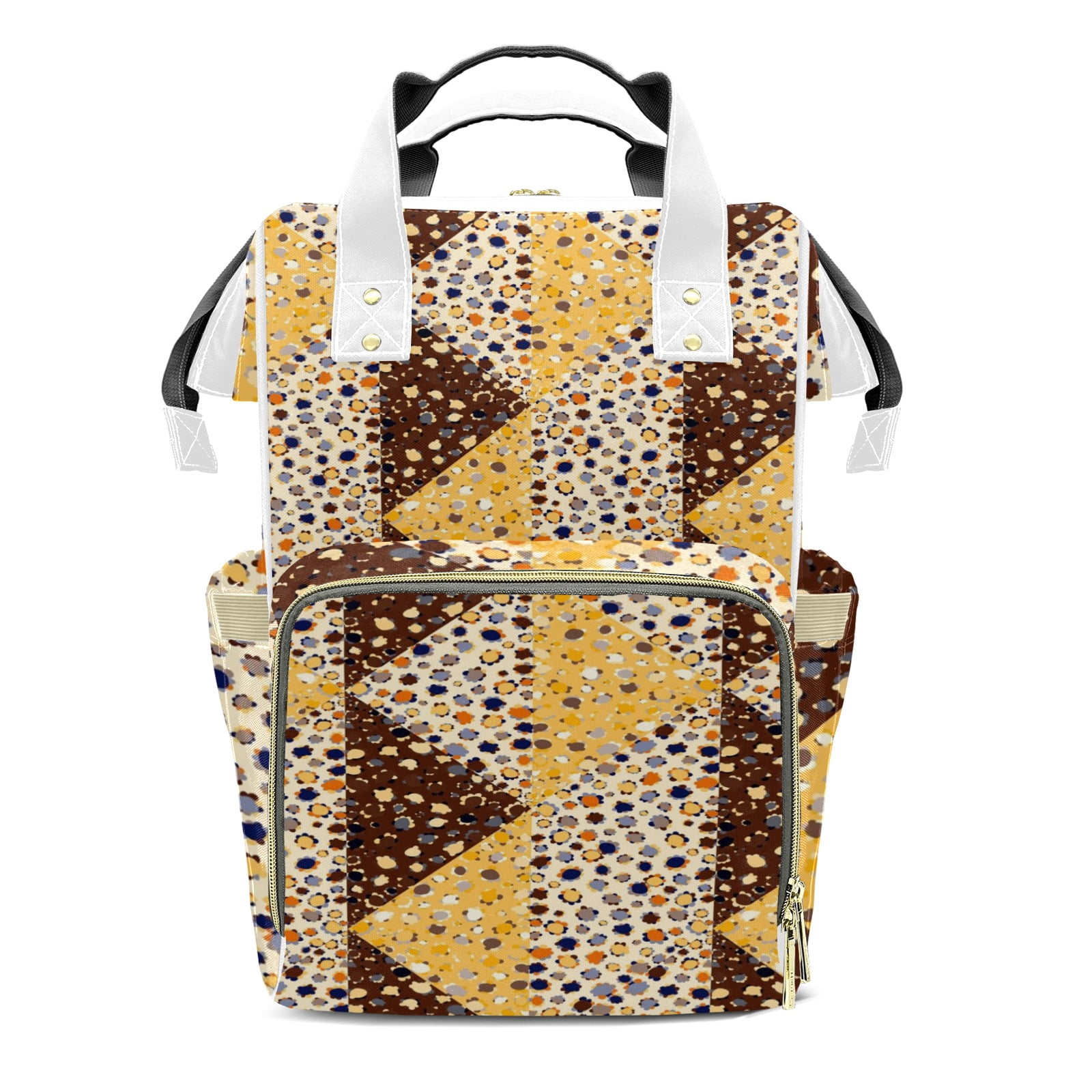 Abstract Flowers Diaper Backpack – Large Capacity, Insulated Baby Bottle Pocket, Multifunctional Mommy Bag for Boys & Girls
