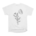 Abstract Flowers Doodle Black And White Elegant Line Art T-Shirt Tee ...